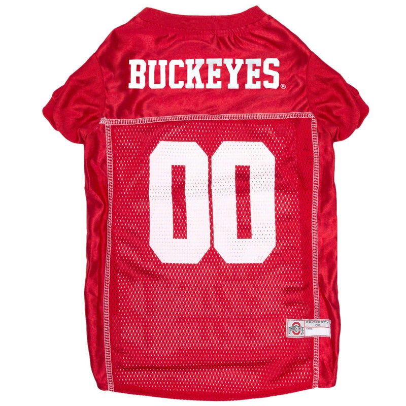 Pets First NCAA College Ohio State Buckeyes Mesh Jersey for DOGS & CATS, X-Small. Licensed Dog Jersey with your Favorite Football/Basketball College Team - Image 1